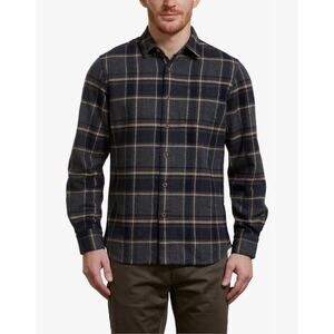 Grayers Heritage Mens Flannel Shirt Grunge Winter - Gray Blue Plaid, Size XL